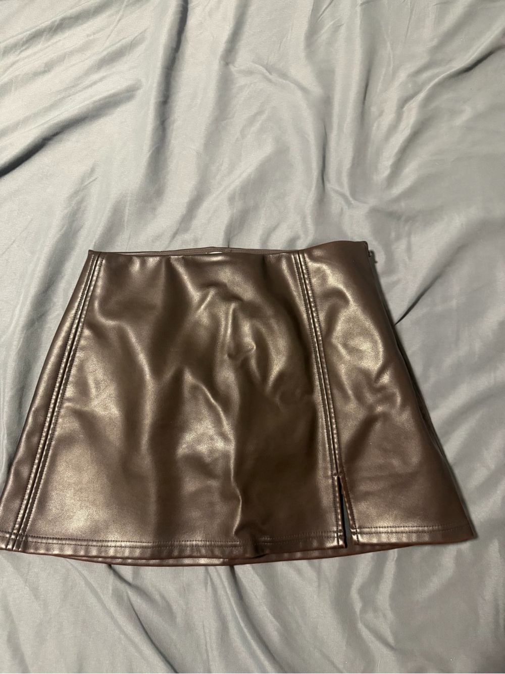 SO Faux Leather Mini Skirt - Dark Brown